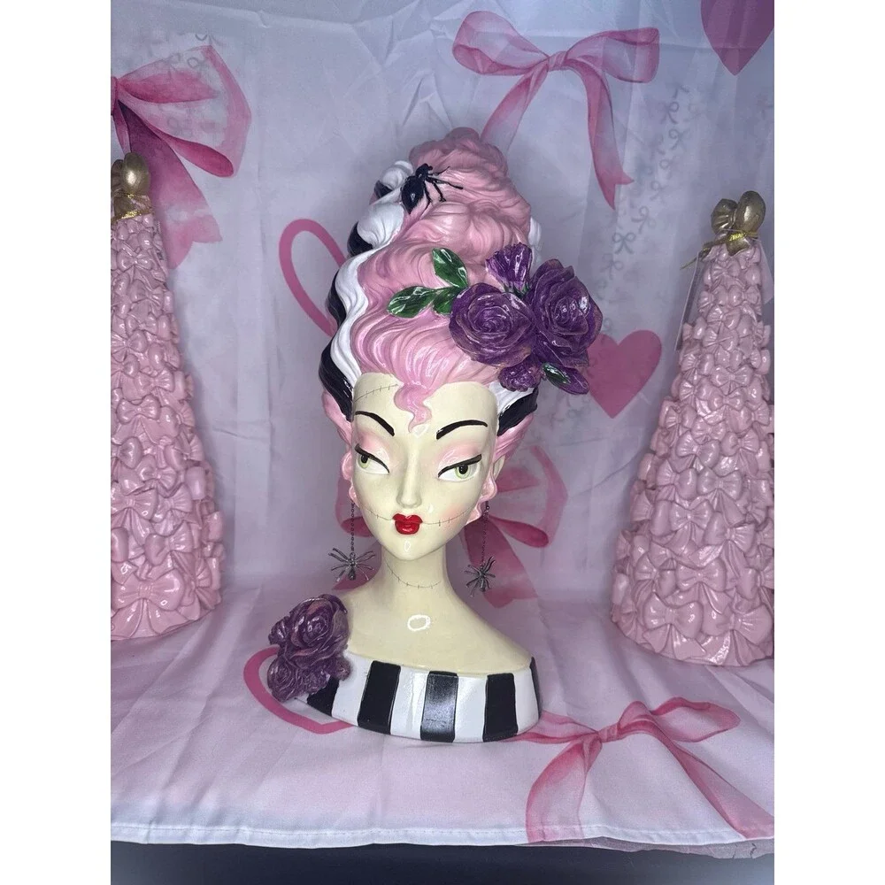 Viral 18” Bella Lux Retro Pink Frankenstein Bride Statue Bust